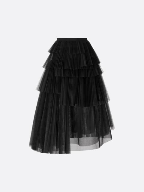 Mid-Length Asymmetric Pleated Skirt