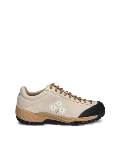 Movida Stella Alpina flower-embroidered suede sneakers