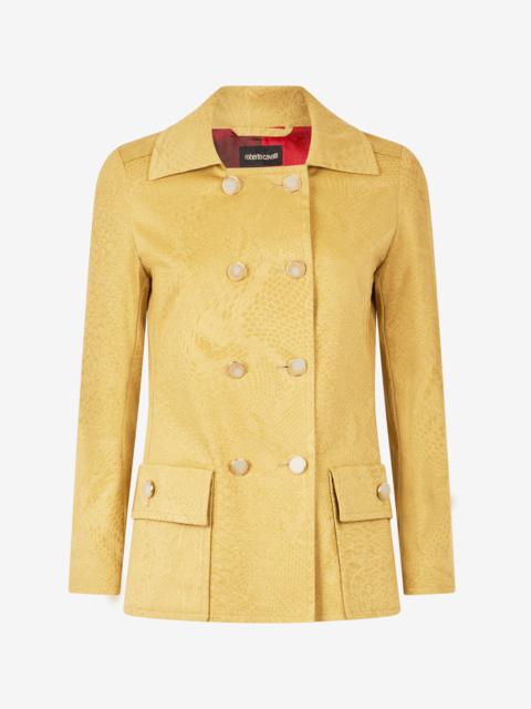 Double-Breasted Jacket With Python Pattern