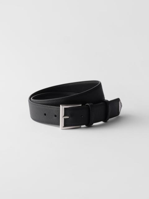 Saffiano leather belt