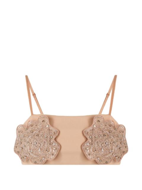 bead-embellished bandeau top