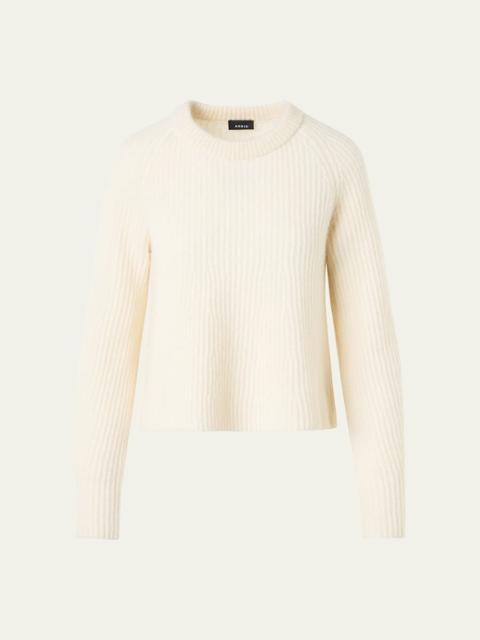 Cashmere and Silk Raglan Crewneck Sweater
