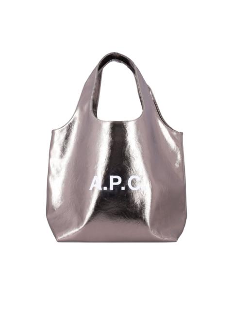 large Ninon metallic logo tote bag