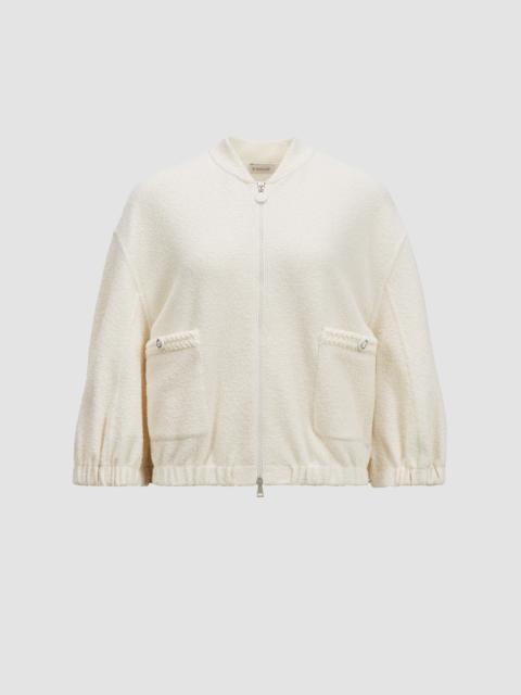 2-in-1 Bouclé Zip-Up Cardigan