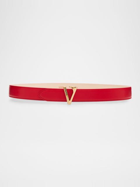 V Leather Belt