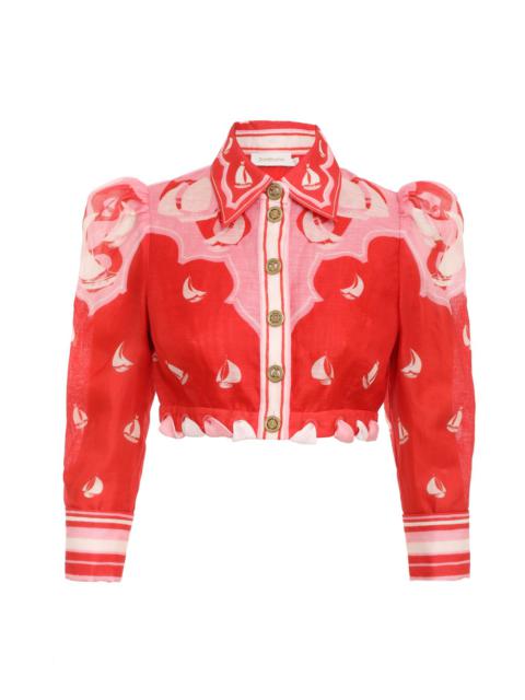 HIGH TIDE EYELET CROPPED SHIRT