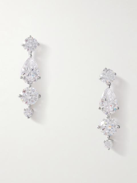 Rhodium-plated Recycled Silver Cubic Zirconia Earrings