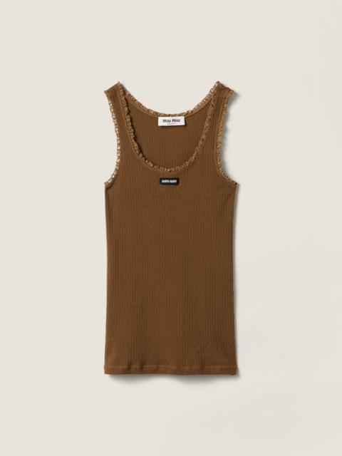 Garment-dyed cotton tank top