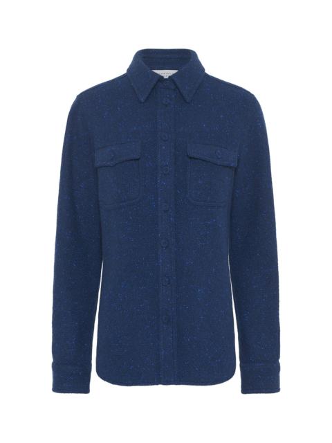 John Austin Shirt in Electric Navy Speckled Cashmere