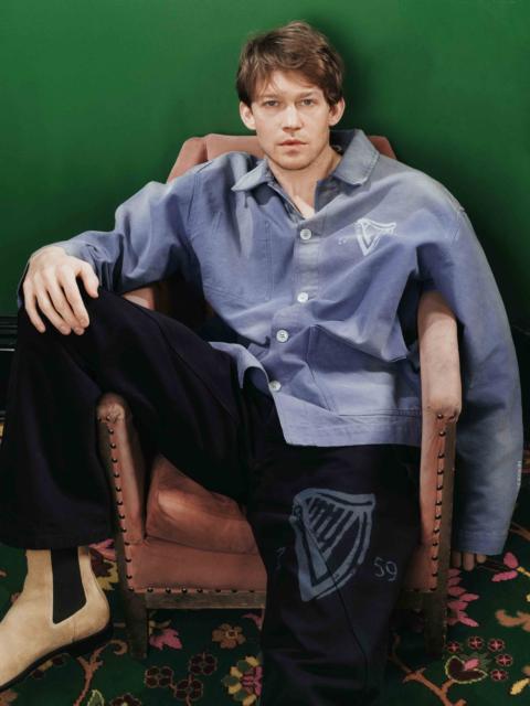 Unisex JW ANDERSON X GUINNESS WORKWEAR CHORE JACKET IN MID-BLUE WASHED DENIM