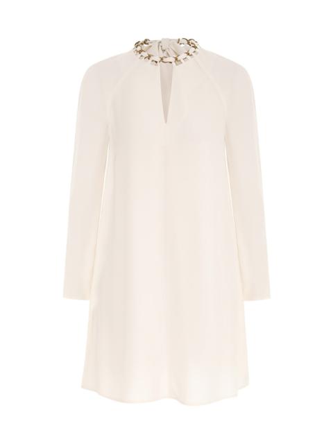 CHAIN EMBELLISHED MINI DRESS
