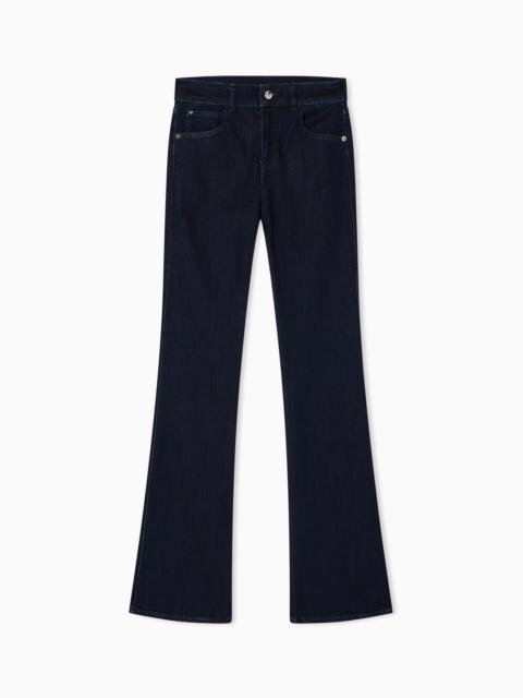 J47 medium high-waisted, flared leg, viscose-blend denim jeans