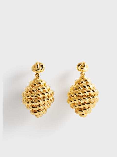 Rope drop earrings gold