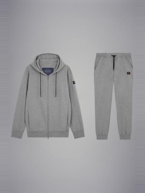 COTTON FULL ZIP TRACKSUIT WITH ICONIC BADGE