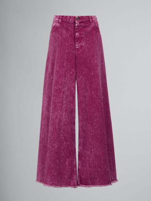 PINK DENIM WIDE-LEG TROUSERS