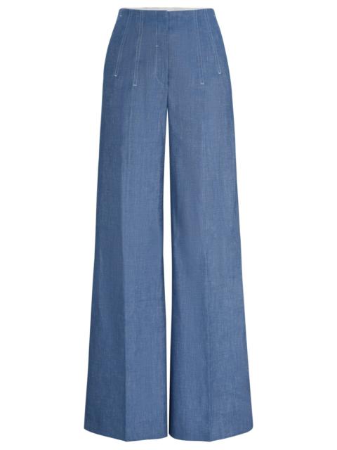 RELAXED-FIT TROUSERS IN LINEN, COTTON AND STRETCH