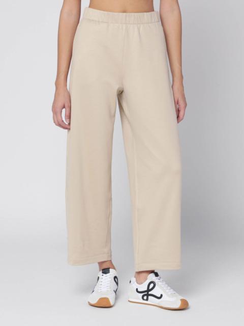 Beige silk blend trousers