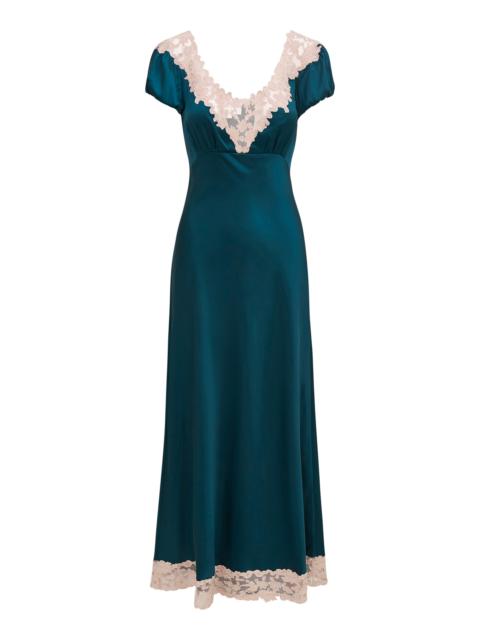 Taylis Embroidered Satin Dress green