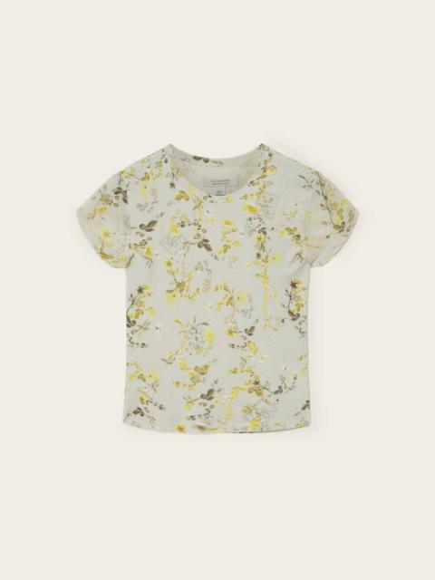 ELLIE MESH FLORAL PRINT SLIM T-SHIRT