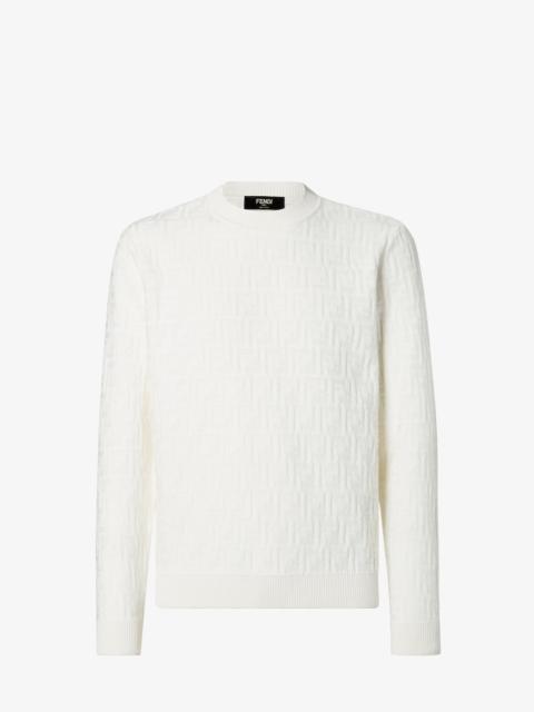 Sweater White FF cotton jumper