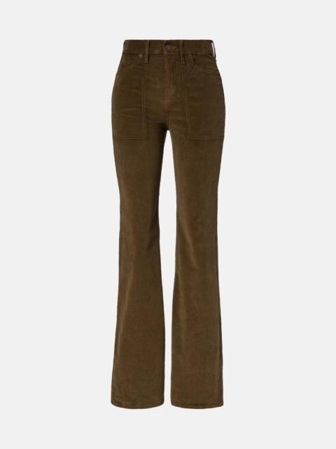 High-rise cotton corduroy wide-leg pants