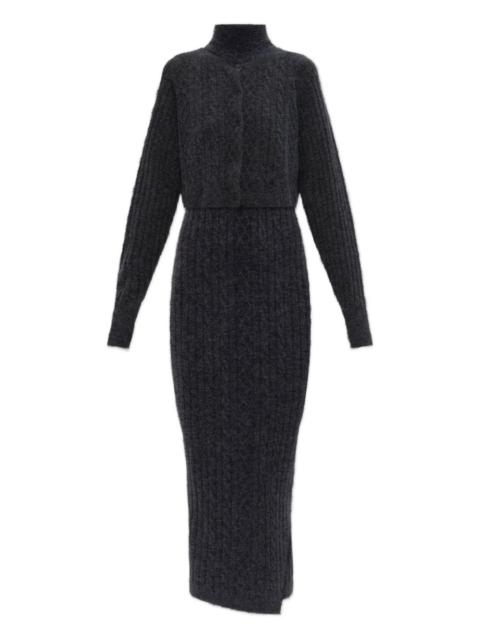 Sabine high-neck cable-knit dress