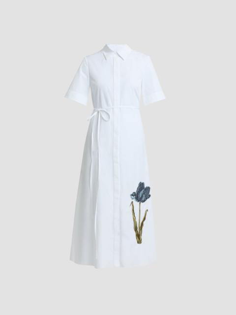 FLORAL PRINT SHORT SLEEVE SHIRT DRESS