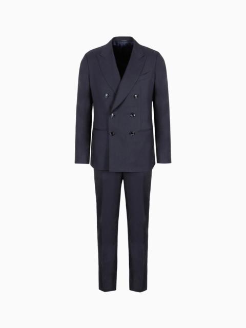 Napoli Line double-breasted cashmere and silk suit