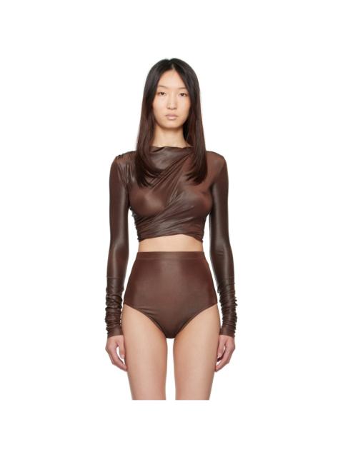 Orange Hollywood Jade LS Crop Top