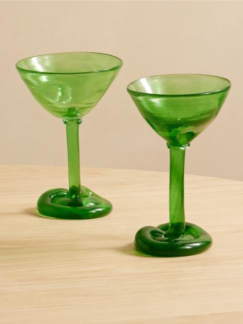 Thaw Set Of Two Recycled-glass Martini Glasses