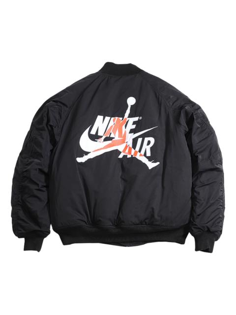 Air Jordan Wings MA-1 logo Printing Stay Warm Casual Jacket Black AV2599-010