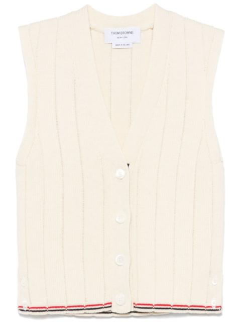 ribbed V-neck vest