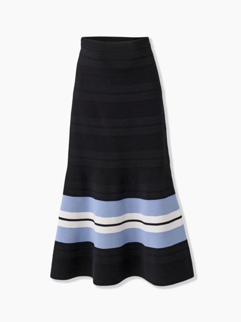 Striped Knit Trumpet Skirt