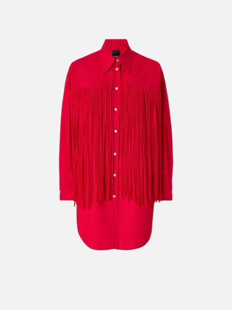 MINI SHIRT DRESS WITH FRINGING