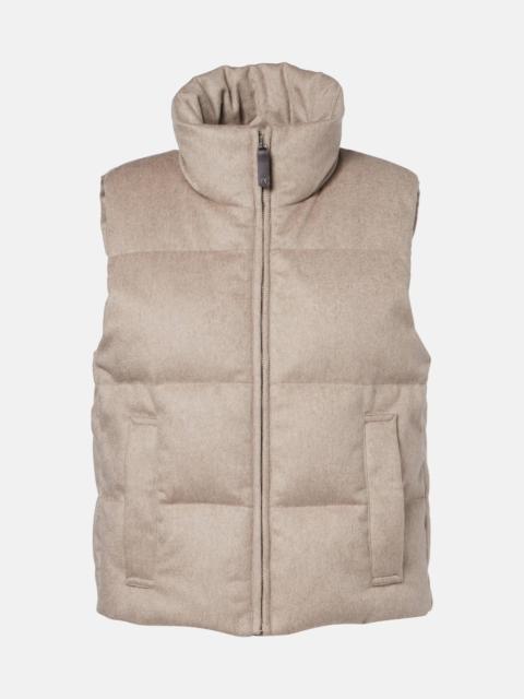 Quilted cashmere down vest
