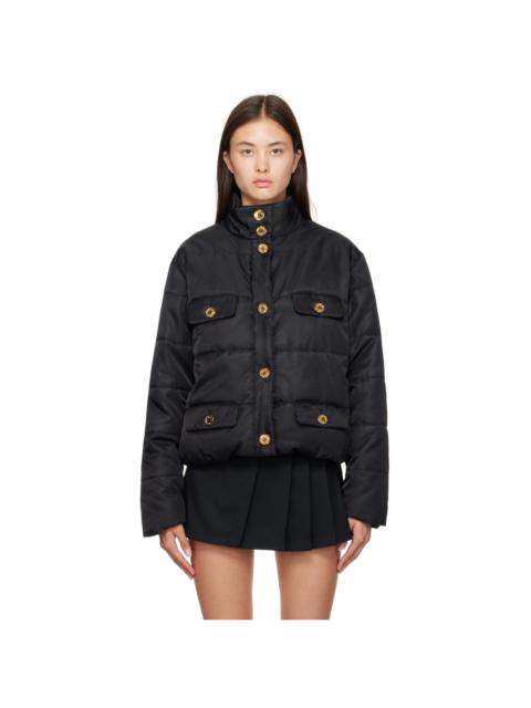 Black Button Puffer Jacket