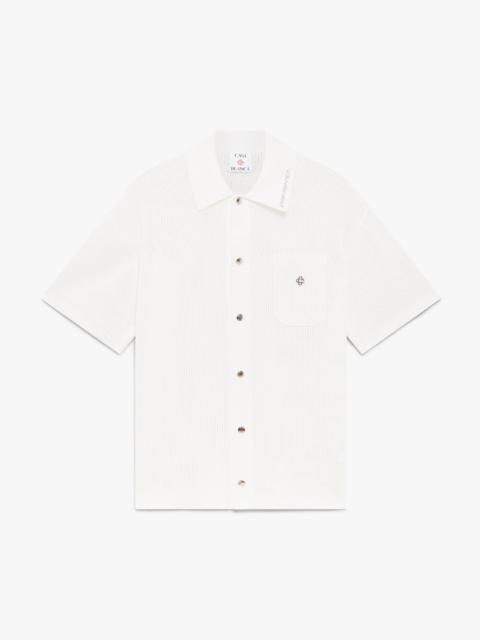 White Short Sleeve Mesh Shirt | Casablanca Paris