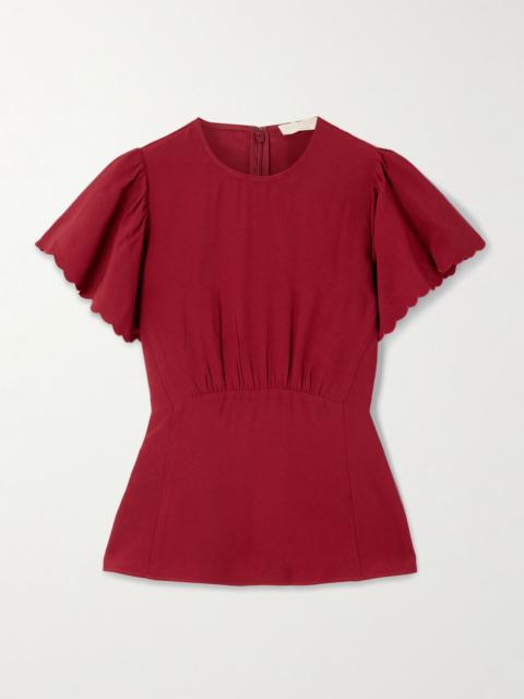 Nejma ruffled crepe blouse Red