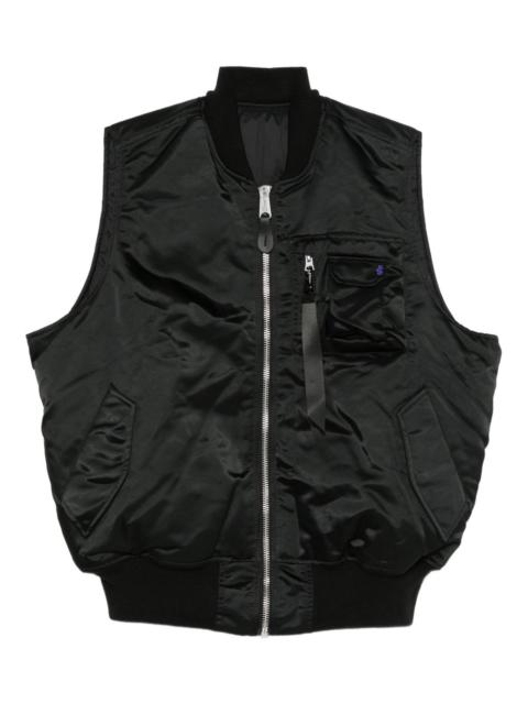 baseball-collar gilet
