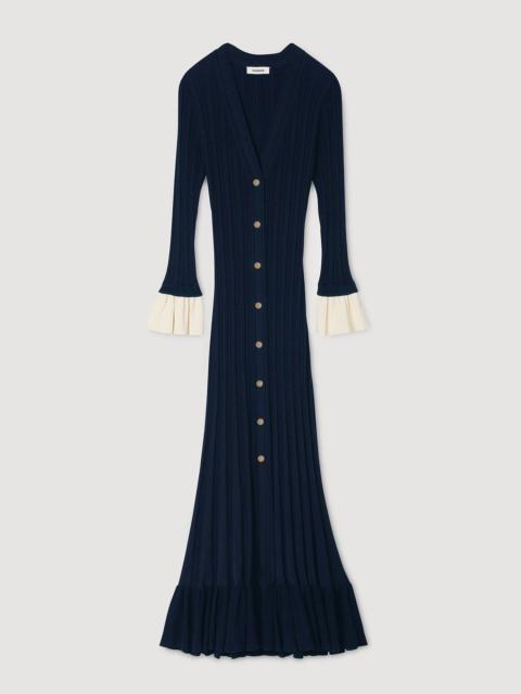 TWO-TONE KNIT MAXI DRESS