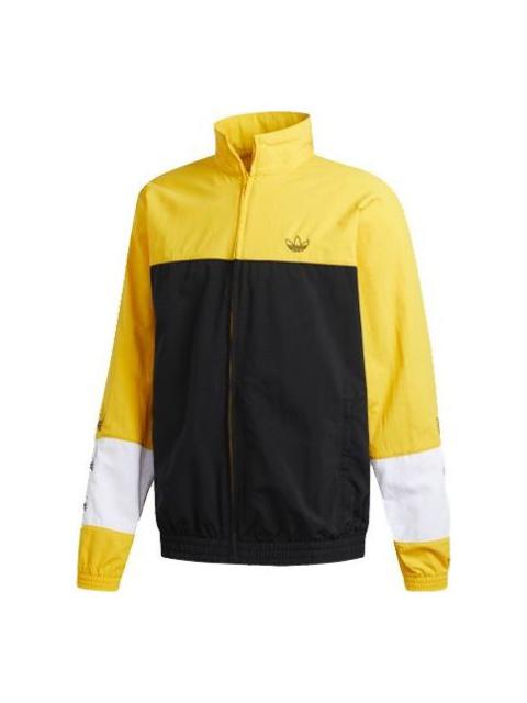 Men's adidas originals Blocked Warm Up Yellow Black Colorblock 'Black Bold Gold' DV3118