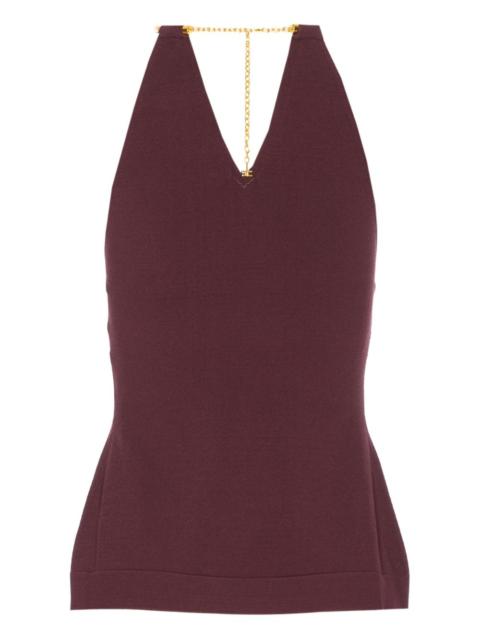 chain-neckline sleeveless top