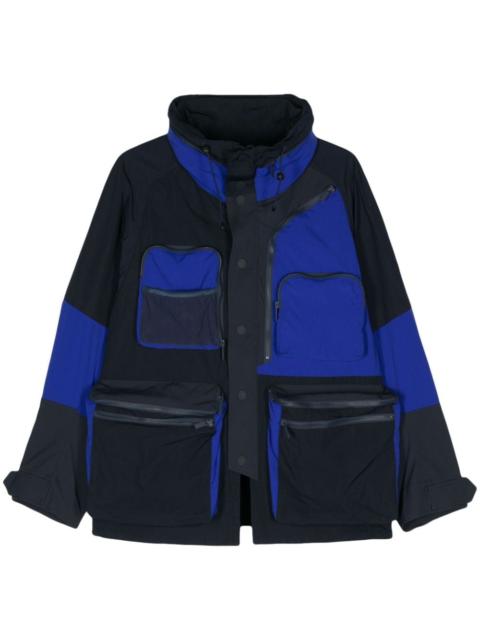 colour-block multi-pocket parka