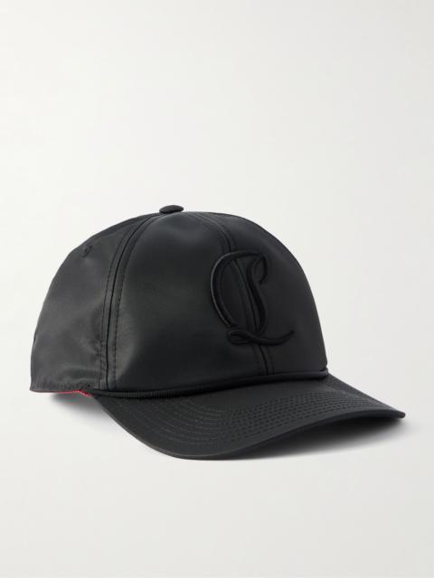 Mooncrest AC Logo-Embroidered Leather-Trimmed Nylon-Twill Baseball Cap Black