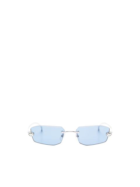 rimless rectangle-frame sunglasses