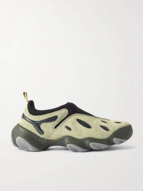 Orbital Flesh Mesh-Trimmed Suede Sneakers