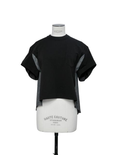 Light Weight Denim x Cotton Jersey T-Shirt