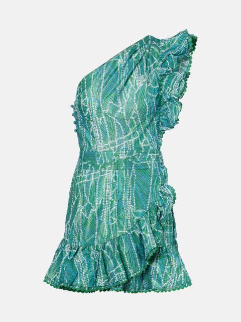 Corinne printed cotton-blend minidress