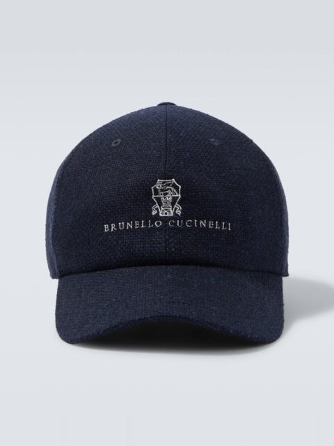 브루넬로 Cucinelli 자수 로고 모직 야구 모자