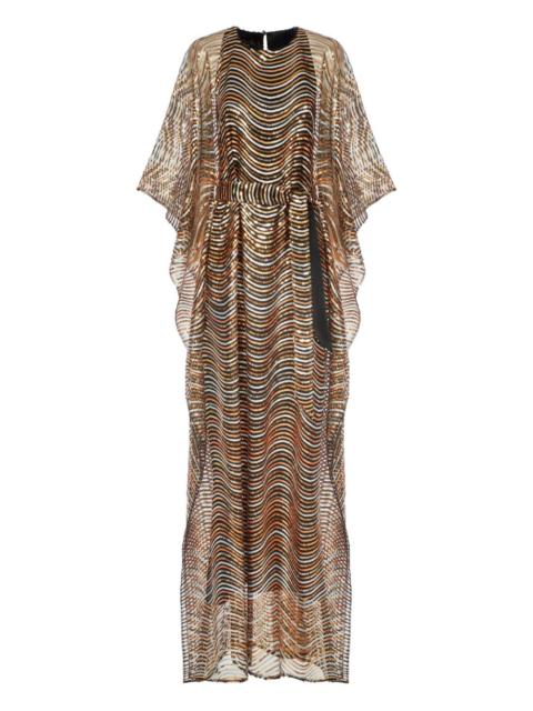 Erte wave-pattern maxi kaftan